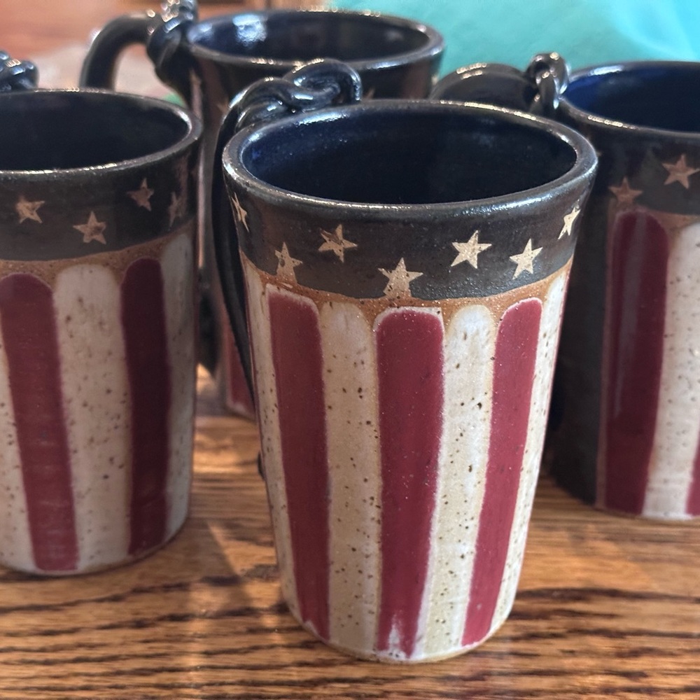 4 Handcrafted Patriotic Mugs
